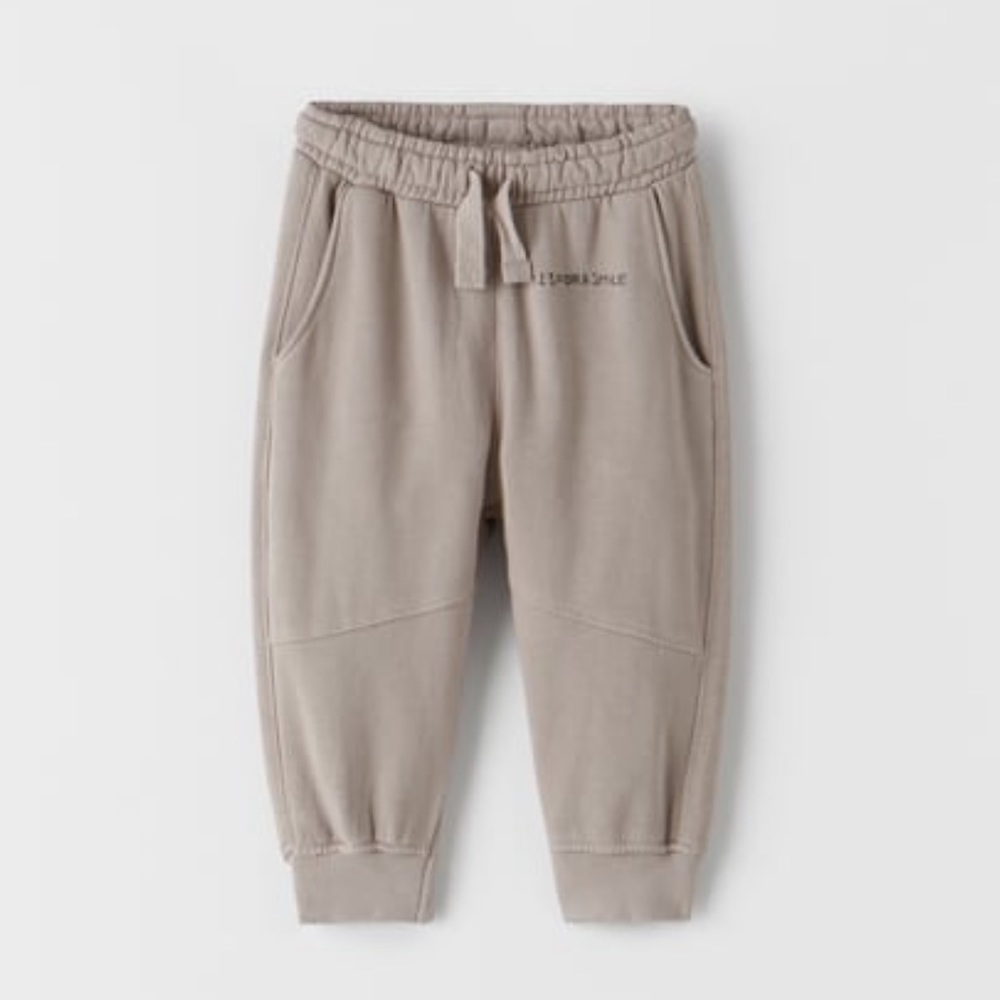ZARA Text Detail Plush Pants - Lilac Size 12-18M